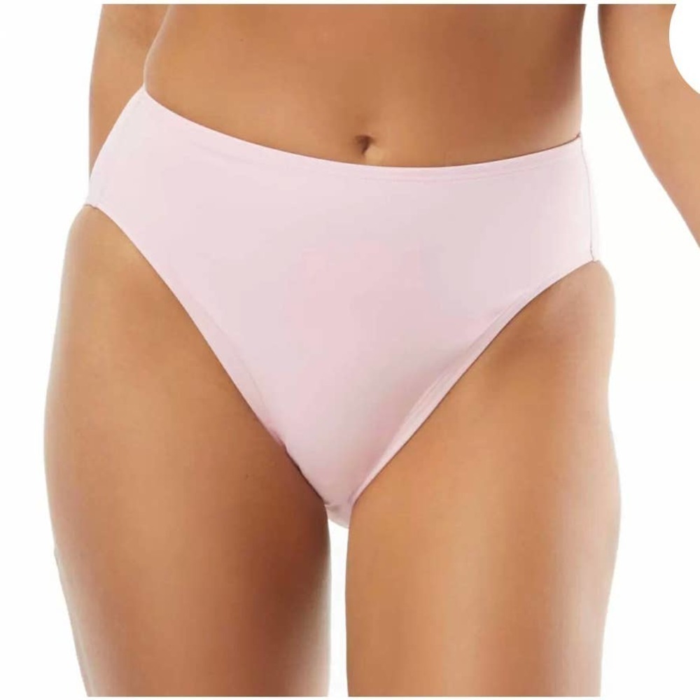 Carmen Marc Valvo Women’s High Waist Bikini Bottom Pink Large Swim Designer
